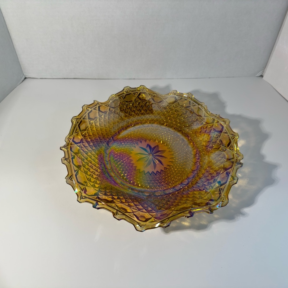 Indiana Glass Co. Carnival Glass Orange Plate